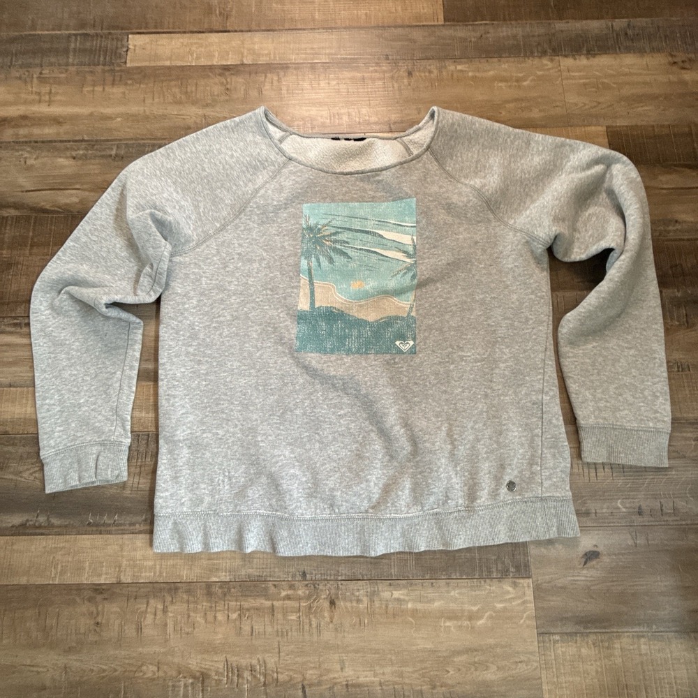 Roxy Sweatshirt Oversized Sz Small/Medium Gray